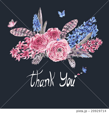 Vintage Spring Greeting Card with blooming flowers 20929714