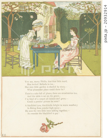 アンティーク ケイト・グリーナウェイ 初版挿絵 羊と一緒に アンティーク ケイト・グリーナウェイ 初版挿絵 羊と一緒に