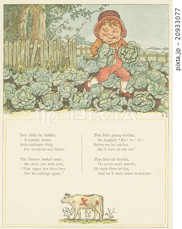 アンティークイラスト ケイト・グリーナウェイ(1846-1901)「窓の下で」19世紀後期 アンティークイラスト ケイト・グリーナウェイ(1846-1901)「窓の下で」19世紀後期 20933077