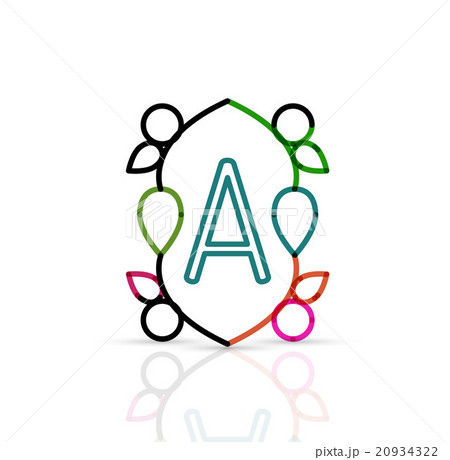 Abstract geometric linear hipster floral icon 20934322