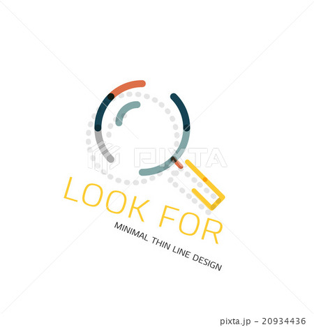 Vector thin line design logo magnifying glass Vector thin line design logo magnifying glass 20934436
