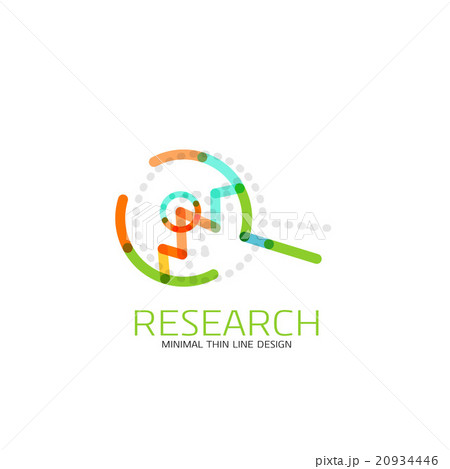Vector thin line design logo magnifying glass 20934446