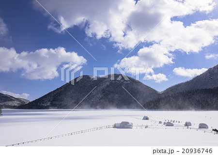 厳冬期の然別湖 20936746