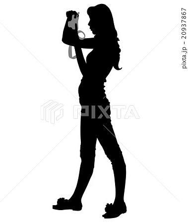 Photographer silhouette on the white background 20937867