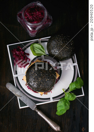 Black burger with stews Black burger with stews 20940520
