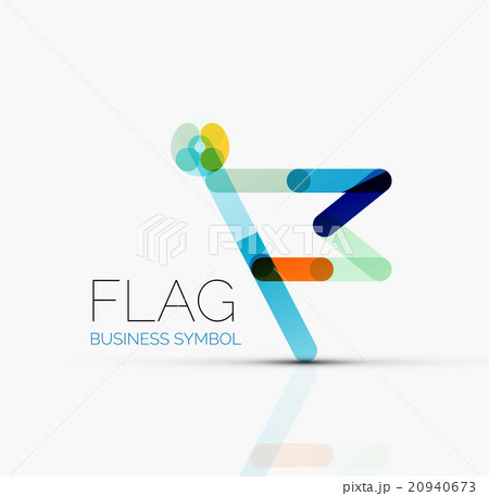 Logo flag, abstract linear geometric business icon 20940673