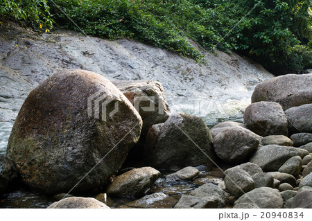 waterfall, stream and rocks fresh nature backgroun 20940834