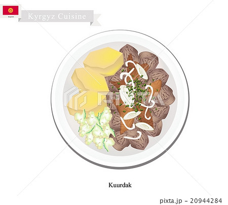 Kuurdak or Kyrgyz Stewed Brown Meat with Onion 20944284