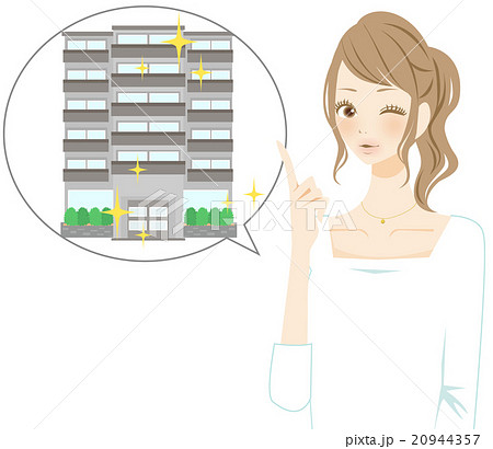 マンションを紹介する女性 笑顔 マンションを紹介する女性 笑顔 20944357