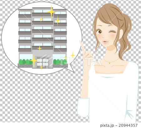 マンションを紹介する女性 笑顔 マンションを紹介する女性 笑顔 20944357