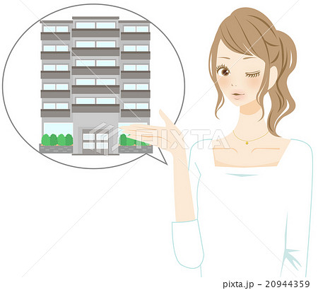 マンションを案内する女性　笑顔 20944359