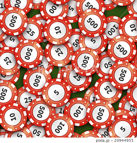 Red casino chips on green cloth, seamless pattern Red casino chips on green cloth, seamless pattern 20944955