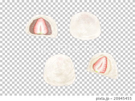 いちご大福のイラスト素材