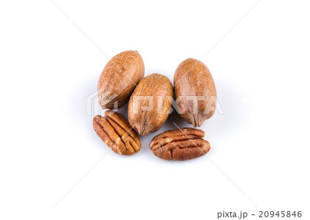 Few pecan nuts isolated on white 20945846