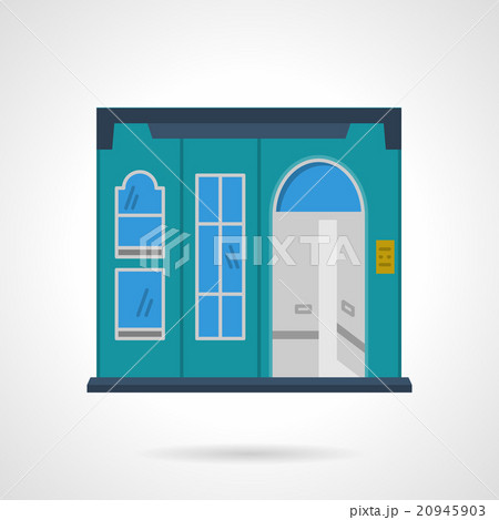 Blue storefront wall flat color design vector icon 20945903
