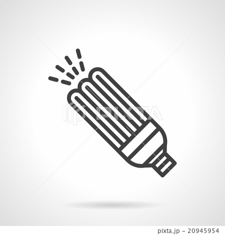 Power save bulb black line design vector icon 20945954