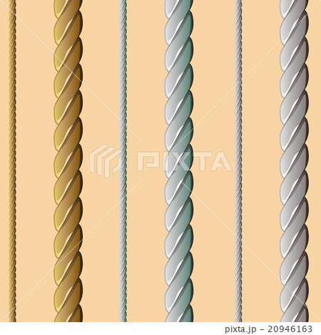 Golden, silver, white rope, seamless pattern 20946163