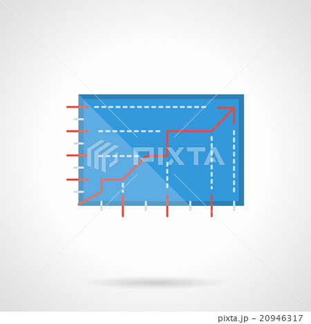 Growth graph flat color design vector icon 20946317
