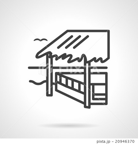 Bungalow black line design vector icon Bungalow black line design vector icon 20946370