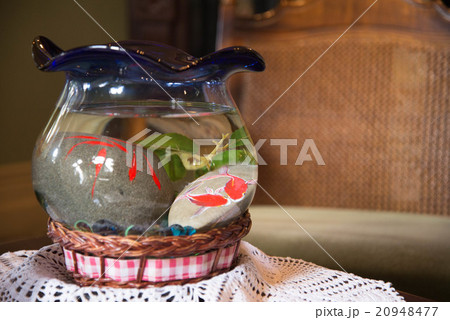 神戸 北野 異人館 洋館 ガラス 金魚 金魚鉢 観光 旅行 名所 ヨーロッパ インテリア レトロの写真素材