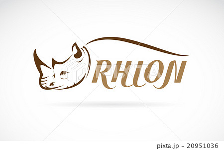 Vector image of rhino head and text 20951036