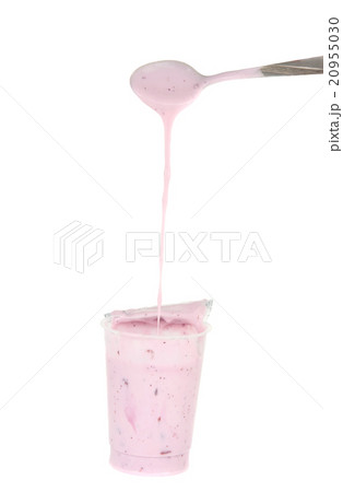 Fruit yogurt with a spoon Fruit yogurt with a spoon 20955030