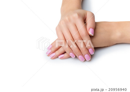 Woman hands with french manicure Woman hands with french manicure 20956940