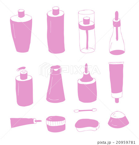 Handdrawn Set of Cosmetic Bottles and Jars. Handdrawn Set of Cosmetic Bottles and Jars. 20959781