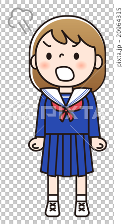 女子中学生-怒っている 20964315