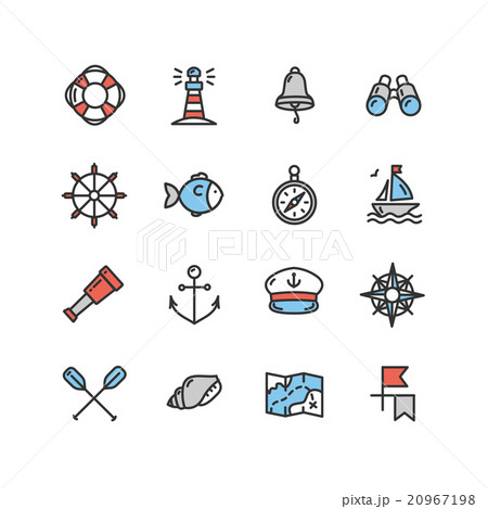Nautical Sea Icon Set. Vector 20967198