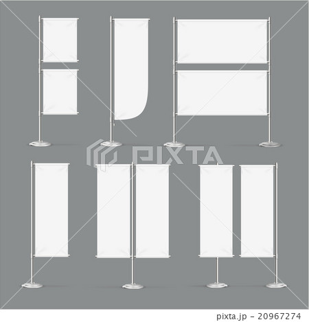Blanc Banner Flag Mockups. Vector Blanc Banner Flag Mockups. Vector 20967274