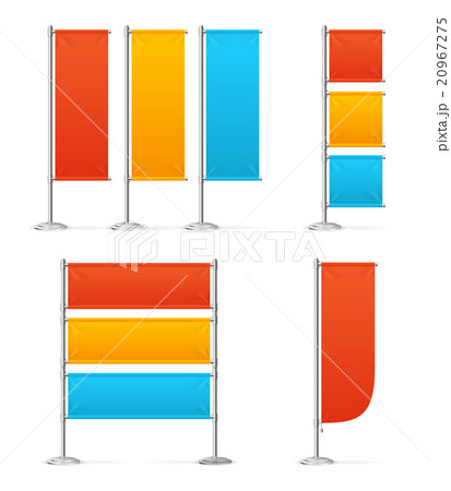 Blanc Banner Flag Mockups Color. Vector Blanc Banner Flag Mockups Color. Vector 20967275