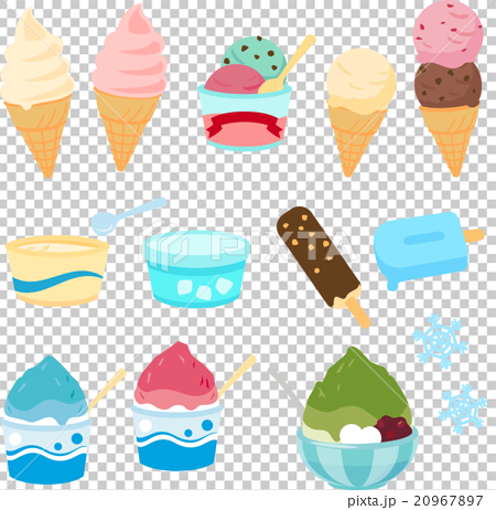アイスクリームとかき氷のイラストセットのイラスト素材 9677