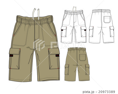 カーゴパンツのハンガーイラストのイラスト素材 9733