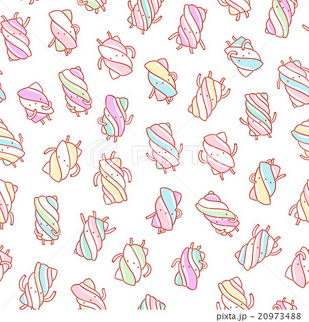 Marshmallow Characters Patternのイラスト素材 9734