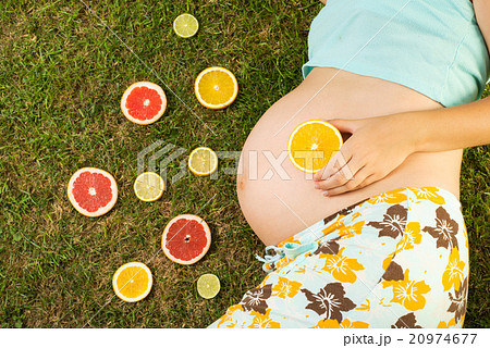 Pregnant woman with fruit Pregnant woman with fruit 20974677