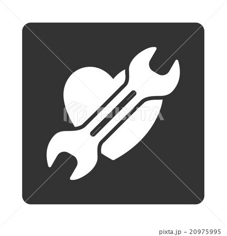 Heart Treatment Rounded Square Button Heart Treatment Rounded Square Button 20975995