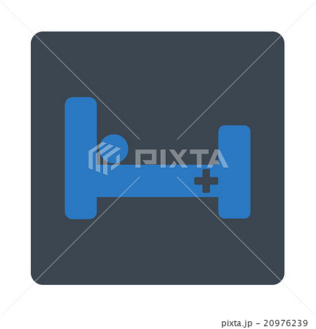 Hospital Bed Rounded Square Button 20976239