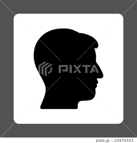 Gentleman Head Rounded Square Button Gentleman Head Rounded Square Button 20976483