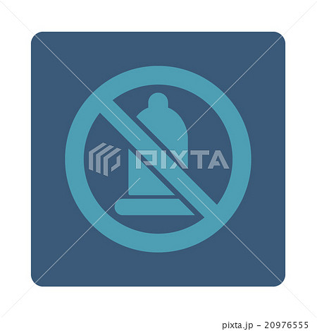 Banned Condom Rounded Square Button 20976555