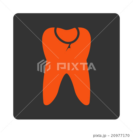 Tooth Caries Rounded Square Button 20977170