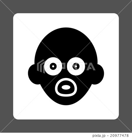 Infant Head Rounded Square Button 20977478