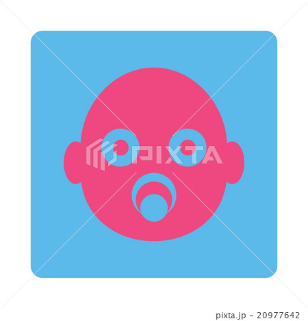 Baby Head Rounded Square Button 20977642