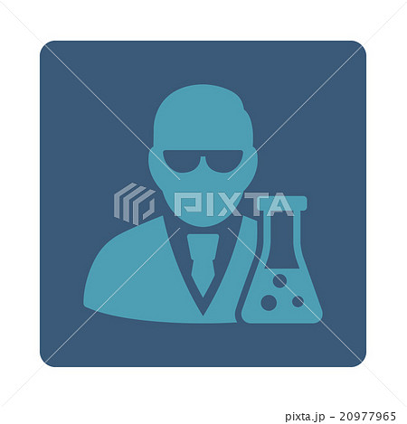 Scientist With Flask Rounded Square Button 20977965
