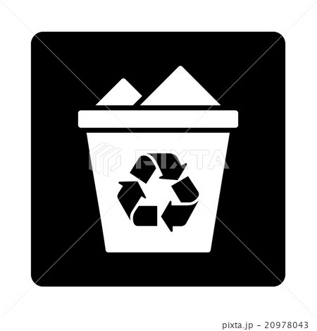 Full Recycle Bin Rounded Square Button 20978043