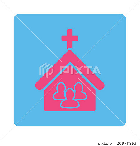 Church Rounded Square Button 20978893