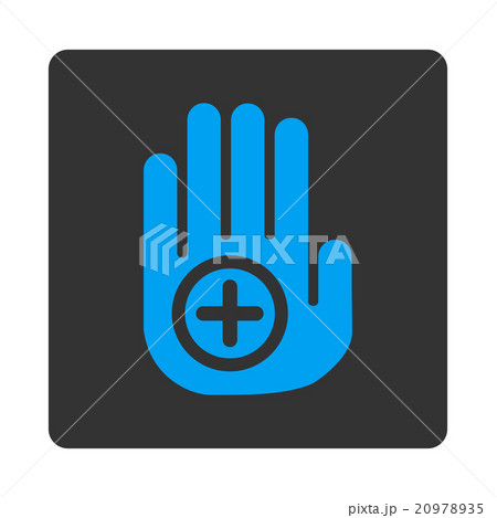 Hand Medical Marker Rounded Square Button 20978935