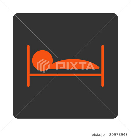Sickness Bed Rounded Square Button 20978943