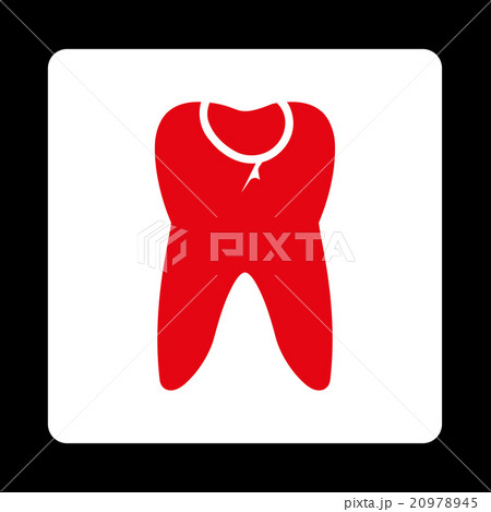 Tooth Caries Rounded Square Button 20978945