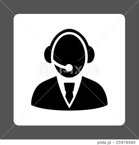 Call Center Worker Rounded Square Button Call Center Worker Rounded Square Button 20978980